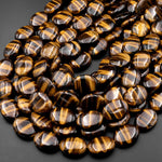 AAA Natural Tiger's Eye Smooth Oval 15x20mm Beads Amazing Chatoyant Swirls 15.5" Strand