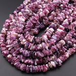 Rare Natural Purple Mica Freeform Center Drilled Disc Rondelle Beads 15.5" Strand