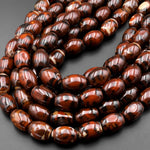 Red Tibetan Agate Cylinder Tube Beads Dzi Agate Antique Boho Beads 15.5" Strand
