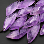 AAA Faceted Natural Lilac Purple Amethyst Pendant Abstract Butterfly Wing