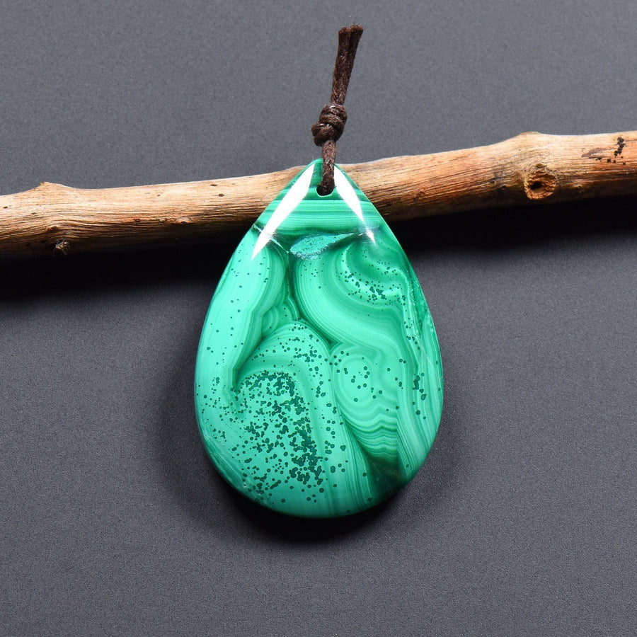 AAA Natural Malachite Pendant Teardrop Pendant Focal Gemstone Bead OP2271