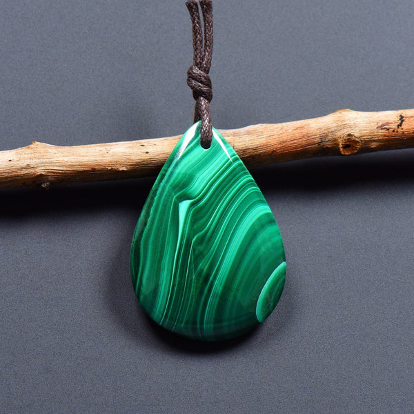 AAA Natural Malachite Pendant Teardrop Pendant Focal Gemstone Bead OP2274