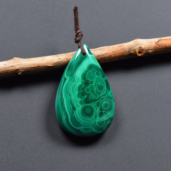 AAA Natural Malachite Pendant Teardrop Pendant Focal Gemstone Bead OP2275