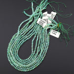 Natural Australian Green Chrysoprase 4mm 5mm Smooth Round Beads Translucent Gemstone 15.5" Strand