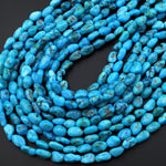 Genuine Real Natural Arizona Blue Turquoise Freeform Nugget Gemstone Beads 15.5" Strand