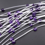 AAA Faceted Natural Purple Amethyst Teardrop Briolette Beads