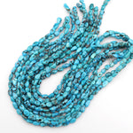 Genuine Natural Blue Turquoise Freeform Pebble Beads 8mm 10mm Nuggets 15.5" Strand