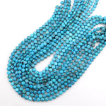 Genuine Natural Blue Turquoise 6mm Diamond Kite Square Cushion Beads Good For Earrings 15.5" Strand