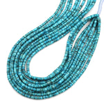 Genuine Natural Arizona Blue Turquoise 4x1mm Heishi Beads 16" Strand