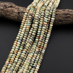 Natural Peruvian Chrysocolla Turquoise Faceted Rondelle Beads 6mm 7mm 8mm 10mm 15.5" Strand