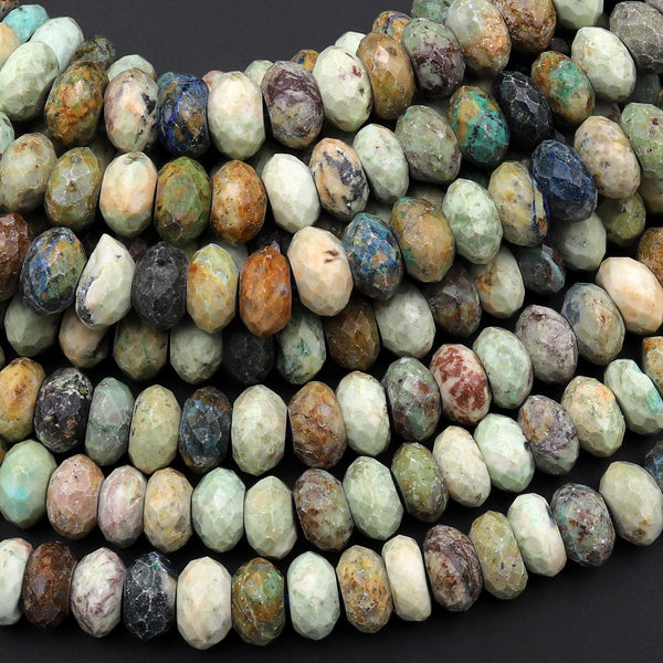 Chrysocolla Faceted Round Beads - 15.5 Inch Strand, Sizes 2mm 3mm 4mm - Blue & Green