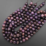 Rare Natural Black Phantom Purple Amethyst 14mm Round Beads Genuine Real Amethyst Gemstone Beads 15.5" Strand