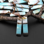 Natural Amazonite Earring Pair Matched Drilled Gemstone Rectangle Beads