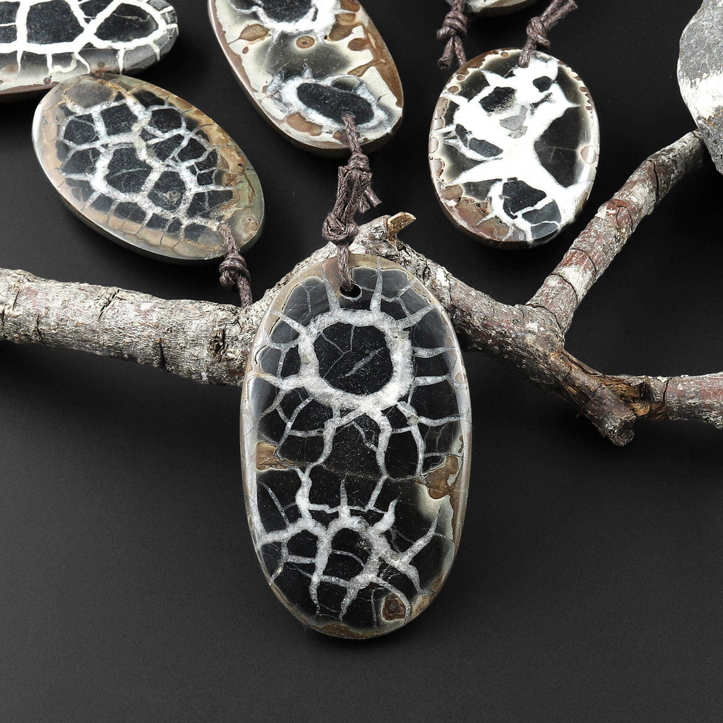 Natural Septarian Fossil Oval Pendant