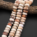 Large Natural White Turquoise Magnesite Beads Red Iron Matrix 22mm Smooth Rondelle Wheel 15.5" Strand