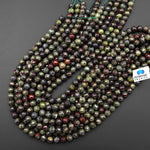 Faceted Natural Dragon Blood Jasper 8mm Beads Earthy Red Green Stone 15.5" Strand