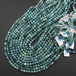 Rare Bicolor Natural Silvery Blue Green Kyanite 4mm 5mm 6mm Smooth Round Beads 15.5" Strand