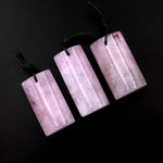 Large Natural Pink Morganite Pendant Pink Beryl Aquamarine Drilled Gemstone Rectangle Bead