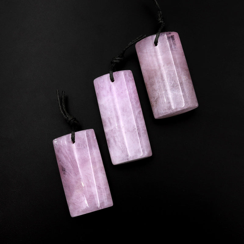Large Natural Pink Morganite Pendant Pink Beryl Aquamarine Drilled Gemstone Rectangle Bead