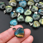 AAA Natural Labradorite Puffy Heart Pendant