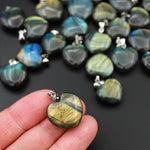 AAA Natural Labradorite Puffy Heart Pendant